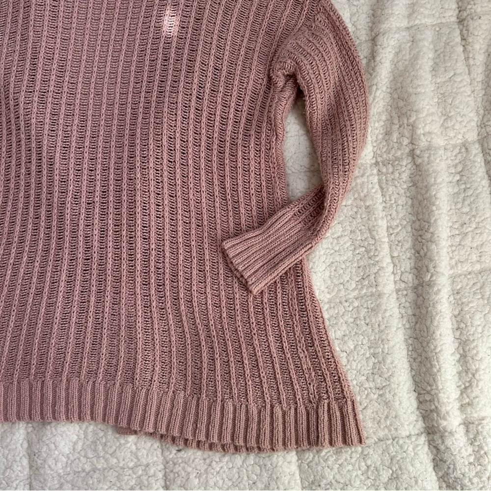 American Eagle Outfitters - Women's Pink Hooded Sweater Cardigan - Picture 7 of 9